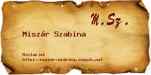 Miszár Szabina névjegykártya